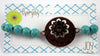 Turquoise beaded bracelet with Copper toned Thankful Charm