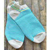Teal Stripe Ankle Socks