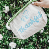 Bee Thankful Canvas Everything Bag with Pom Poms