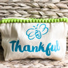 Bee Thankful Canvas Everything Bag with Pom Poms