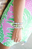 Lime and Ivory Cross Bracelets with Tassels