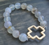 'Willow' Cross Choose Love Stone Bead Bracelet