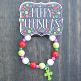 Green Cross Kid's Christmas Beaded Bracelet