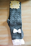 Dark Gray and Lace Boot Socks