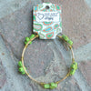 Large Stone Cross Green Bangle Bracelet