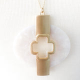 Brulee Circle Cross Necklace