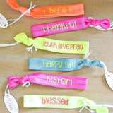 Blessed Neon Green No-Crease Inspirational Hair Tie