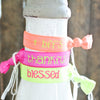 Blessed Neon Green No-Crease Inspirational Hair Tie