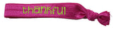 Thankful Neon Pink hair tie with Neon Green print