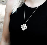 Cross Necklace with Discs