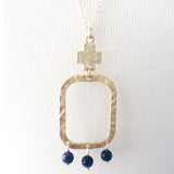 Navy Rectangle Necklace
